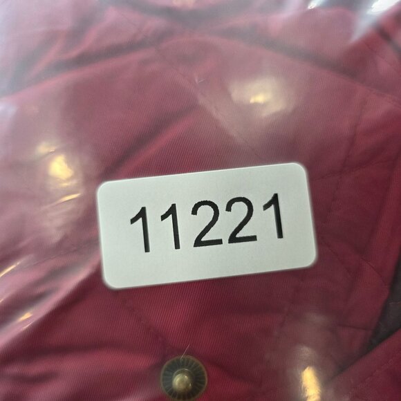 Womens Eddie Bauer Red Quilted Goose Down Jacket Snap Button Up Polyester Size M - Picture 8 of 9